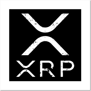 XRP Crypto Cryptocurrency Distressed T-Shirt Posters and Art